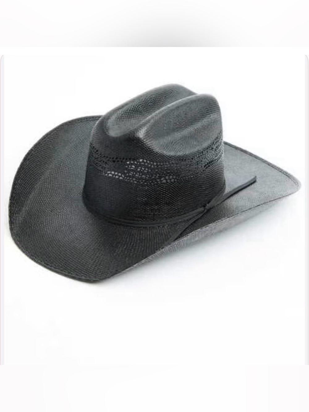 Justin 20X Black Straw Cowboy Hat Wide-Brim Men’s Milano Hat Co. 7 1/8 New
